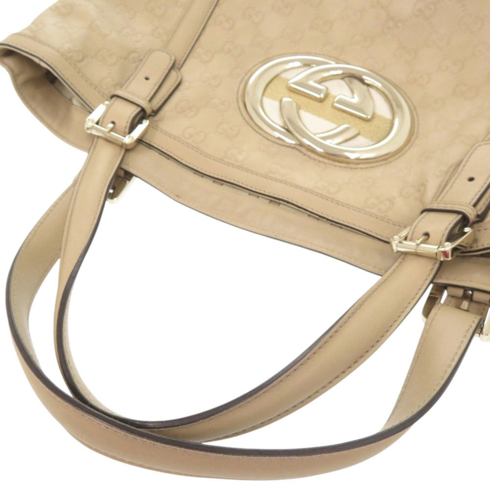 GUCCI Authentic Cream Leather Tote Bag - Picture 5 of 10